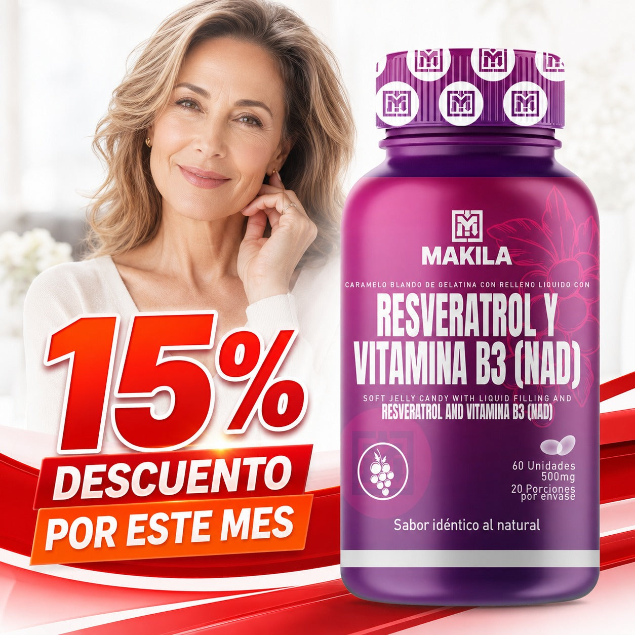 Resveratrol + Vitamina B3 (NAD)